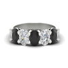 Load image into Gallery viewer, oval-5-stone-wedding-band-black-diamond-4-carat-in-white-gold-fdwb8008ovblacksleep-4.00ct-nl-wg.jpg