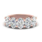 Load image into Gallery viewer, oval-5-stone-wedding-band-diamond-4-carat-in-rose-gold-FD8008OVB-4.00CT-NL-RG.jpg
