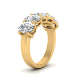 Load image into Gallery viewer, oval-5-stone-wedding-band-diamond-4-carat-in-yellow-gold-FD8008OVB-4.00CT-NL-YG.jpg
