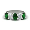 Load image into Gallery viewer, oval-5-stone-wedding-band-emerald-4-carat-in-white-gold-fdwb8008ovgemgrsleep-4.00ct-nl-wg.jpg