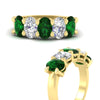 Load image into Gallery viewer, oval-5-stone-wedding-band-emerald-4-carat-in-yellow-gold-fdwb8008ovgemgrangle3-4.00ct-nl-yg.jpg