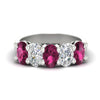 Load image into Gallery viewer, oval-5-stone-wedding-band-pink-sapphire-4-carat-in-white-gold-fdwb8008ovgsadrpisleep-4.00ct-nl-wg.jpg