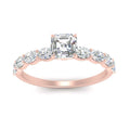 Thumbnail 2 - Oval Accented Asscher Cut Engagement Ring