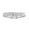 Thumbnail 10 - Oval Accented Asscher Cut Engagement Ring