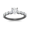 Thumbnail 14 - Oval Accented Cushion Cut Engagement Ring