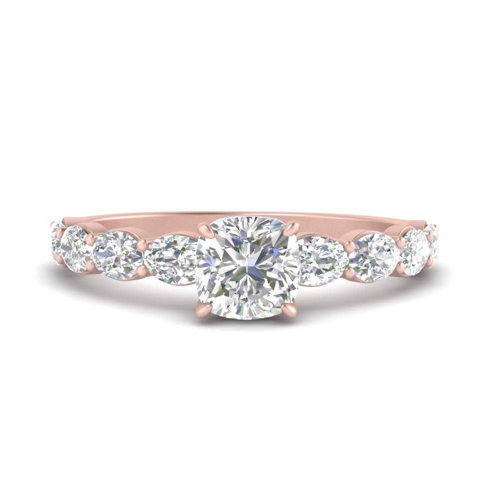Oval Accented Cushion Cut Engagement Ring