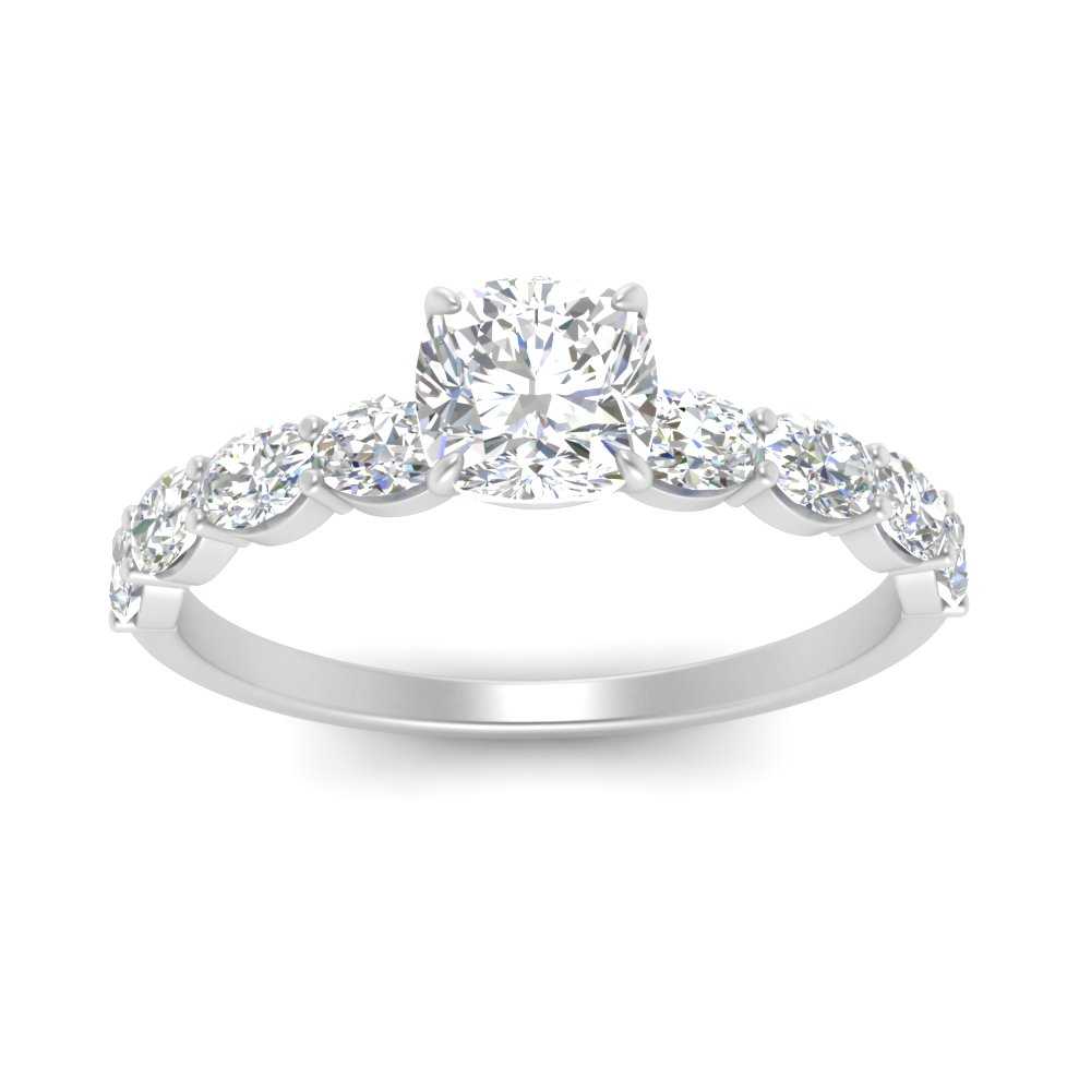 Oval Accented Cushion Cut Engagement Ring