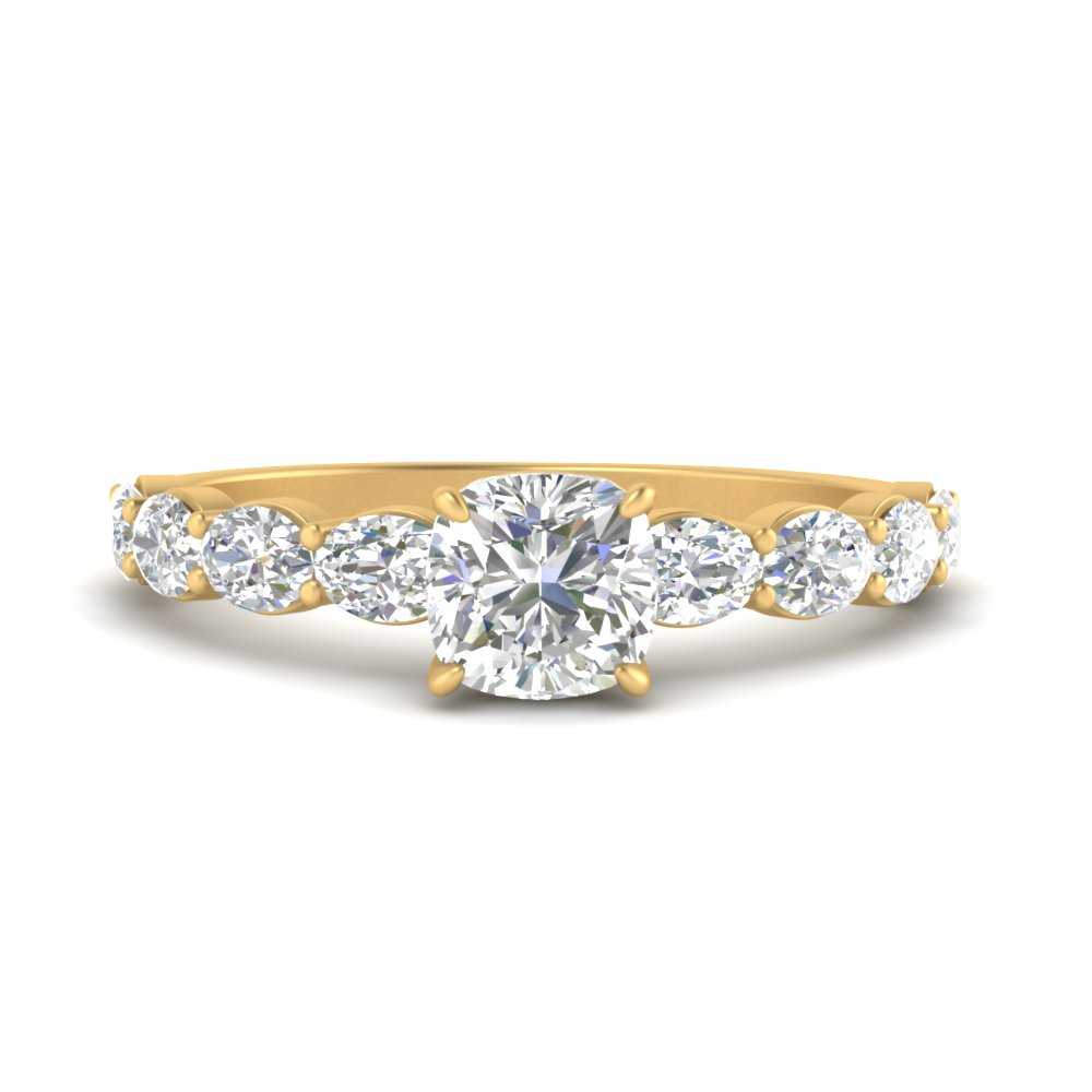 Oval Accented Cushion Cut Engagement Ring