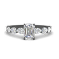 Thumbnail 13 - Oval Accented Emerald Cut Engagement Ring