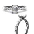 Thumbnail 16 - Oval Accented Emerald Cut Engagement Ring