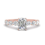 Load image into Gallery viewer, Oval Accented Emerald Cut Engagement Ring
