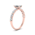 Thumbnail 7 - Oval Accented Emerald Cut Engagement Ring