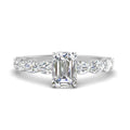 Thumbnail 1 - Oval Accented Emerald Cut Engagement Ring