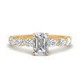 Thumbnail 9 - Oval Accented Emerald Cut Engagement Ring