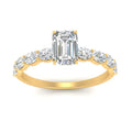 Thumbnail 10 - Oval Accented Emerald Cut Engagement Ring