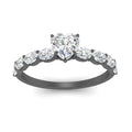 Thumbnail 14 - Oval Accented Heart Shaped Engagement Ring