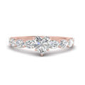 Thumbnail 1 - Oval Accented Heart Shaped Engagement Ring
