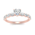 Thumbnail 2 - Oval Accented Heart Shaped Engagement Ring
