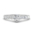 Thumbnail 5 - Oval Accented Heart Shaped Engagement Ring