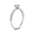 Thumbnail 7 - Oval Accented Heart Shaped Engagement Ring
