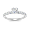 Thumbnail 6 - Oval Accented Heart Shaped Engagement Ring