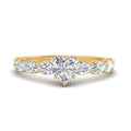 Thumbnail 9 - Oval Accented Heart Shaped Engagement Ring