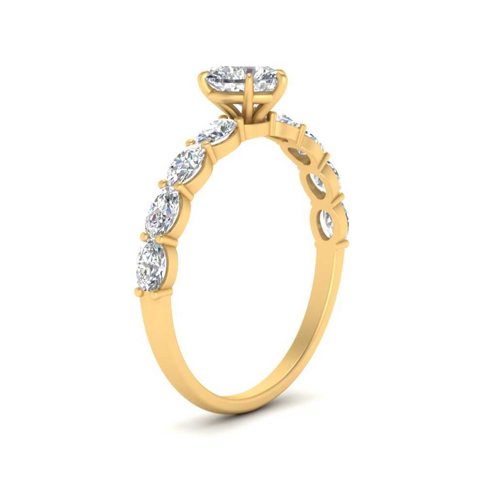 Oval Accented Heart Shaped Engagement Ring
