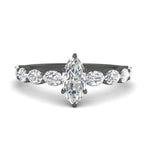 Load image into Gallery viewer, Oval Accented Marquise Shaped Engagement Ring
