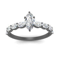 Thumbnail 14 - Oval Accented Marquise Shaped Engagement Ring