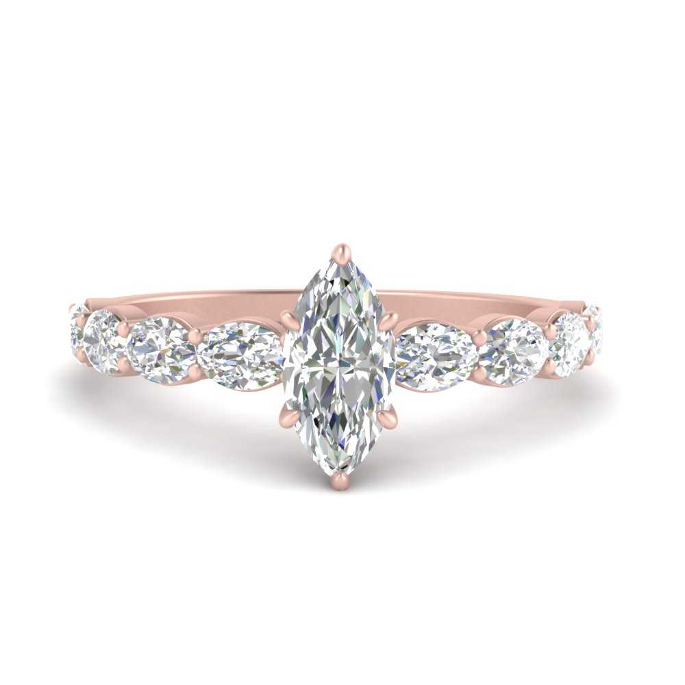 Oval Accented Marquise Shaped Engagement Ring