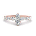 Thumbnail 9 - Oval Accented Marquise Shaped Engagement Ring