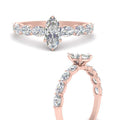 Thumbnail 12 - Oval Accented Marquise Shaped Engagement Ring