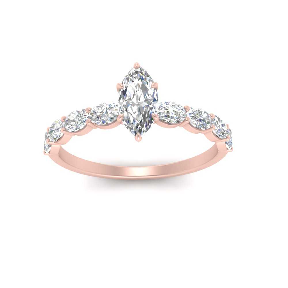 Oval Accented Marquise Shaped Engagement Ring