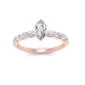 Thumbnail 10 - Oval Accented Marquise Shaped Engagement Ring