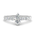 Thumbnail 5 - Oval Accented Marquise Shaped Engagement Ring