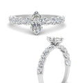 Thumbnail 8 - Oval Accented Marquise Shaped Engagement Ring