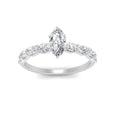 Thumbnail 6 - Oval Accented Marquise Shaped Engagement Ring
