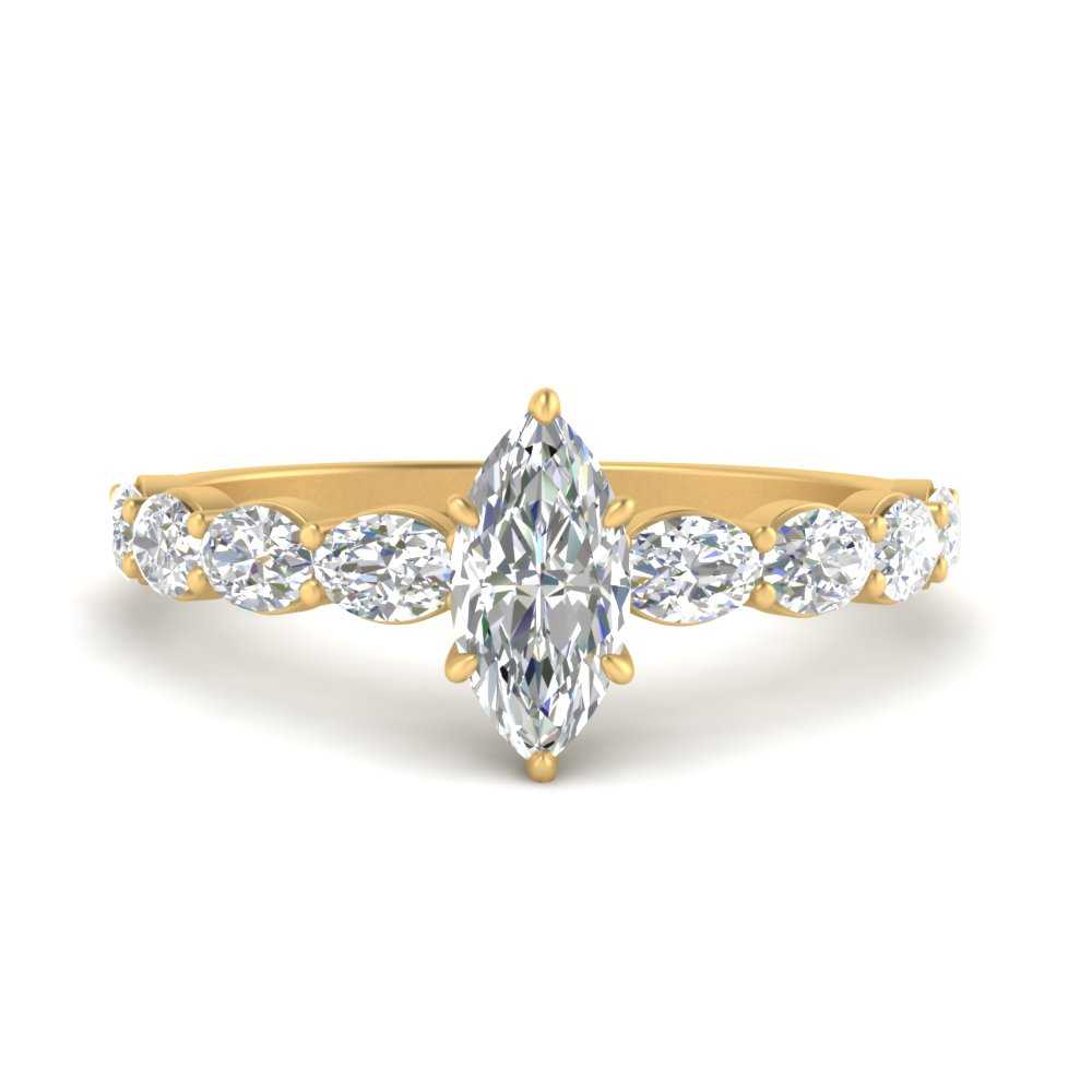 Oval Accented Marquise Shaped Engagement Ring