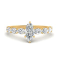 Thumbnail 1 - Oval Accented Marquise Shaped Engagement Ring