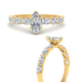 Thumbnail 4 - Oval Accented Marquise Shaped Engagement Ring