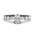 Thumbnail 13 - Oval Shaped Accented Diamond Engagement Ring