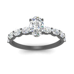 Load image into Gallery viewer, Oval Shaped Accented Diamond Engagement Ring
