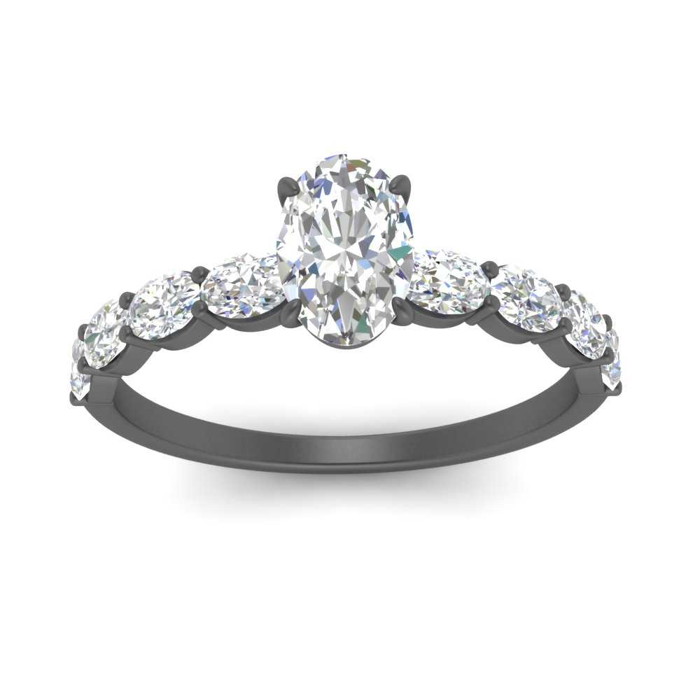 Oval Shaped Accented Diamond Engagement Ring