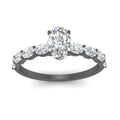 Thumbnail 14 - Oval Shaped Accented Diamond Engagement Ring