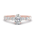 Thumbnail 5 - Oval Shaped Accented Diamond Engagement Ring