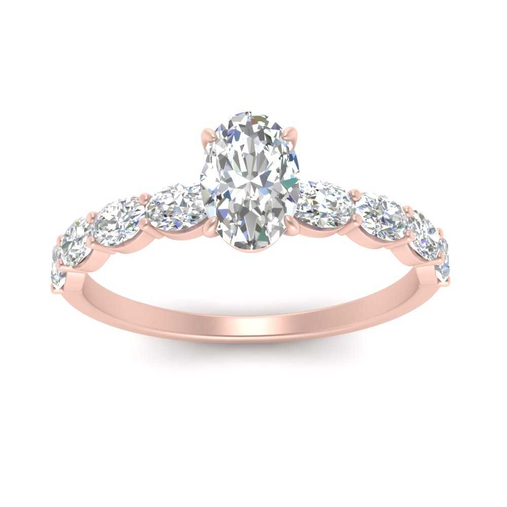 Oval Shaped Accented Diamond Engagement Ring