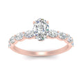 Thumbnail 6 - Oval Shaped Accented Diamond Engagement Ring