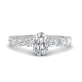 Thumbnail 1 - Oval Shaped Accented Diamond Engagement Ring