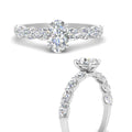 Thumbnail 4 - Oval Shaped Accented Diamond Engagement Ring