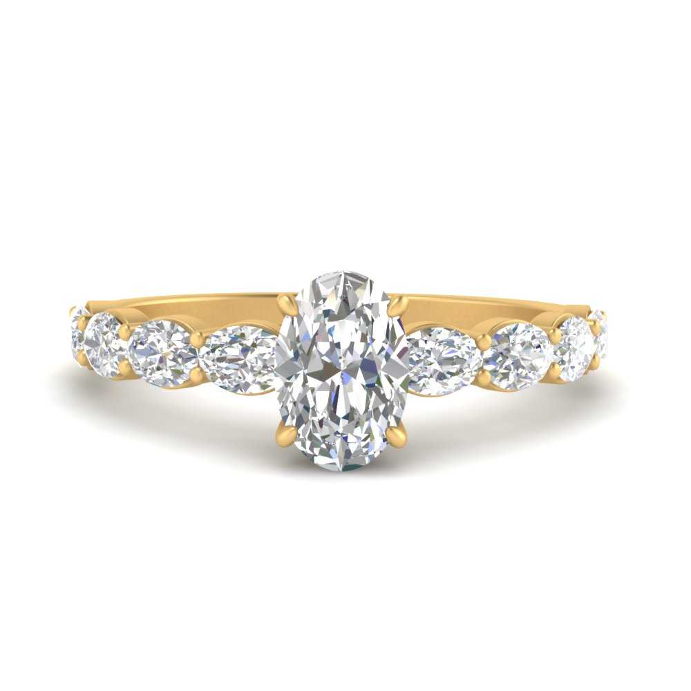 Oval Shaped Accented Diamond Engagement Ring